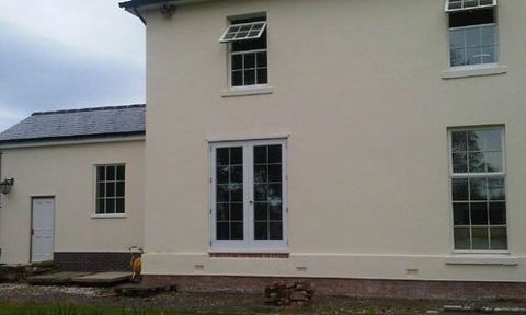 after exterior plastering