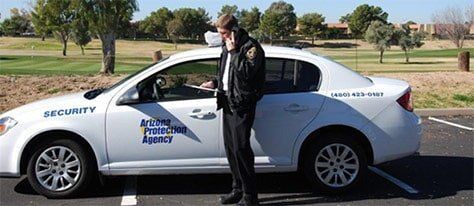 Security Staff with a Car — Scottsdale, AZ — Arizona Protection Agency Security Staff with a Car — Scottsdale, AZ — Arizona Protection Agency