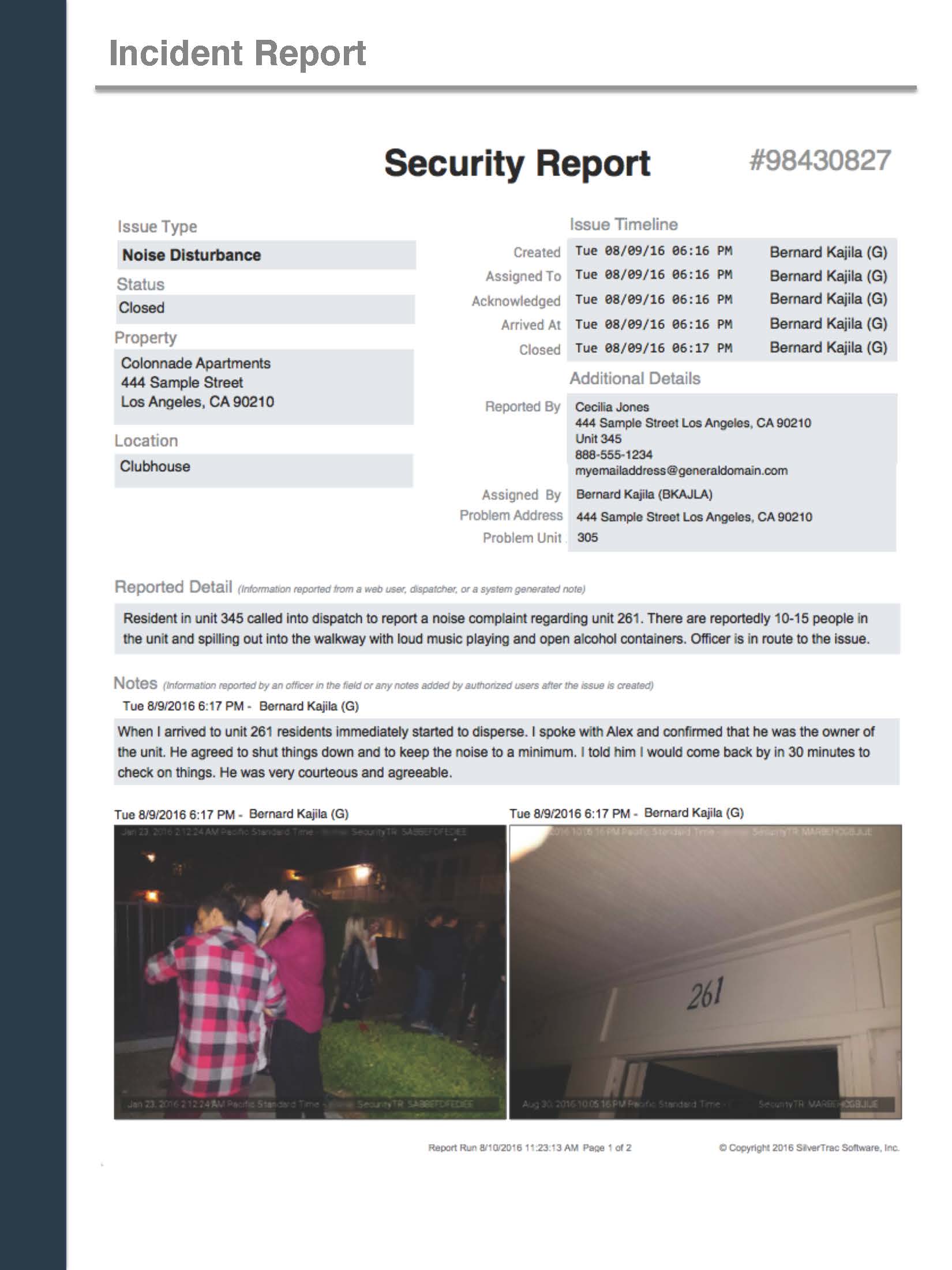 Security Report Page 3 — Scottsdale, AZ — Arizona Protection Agency