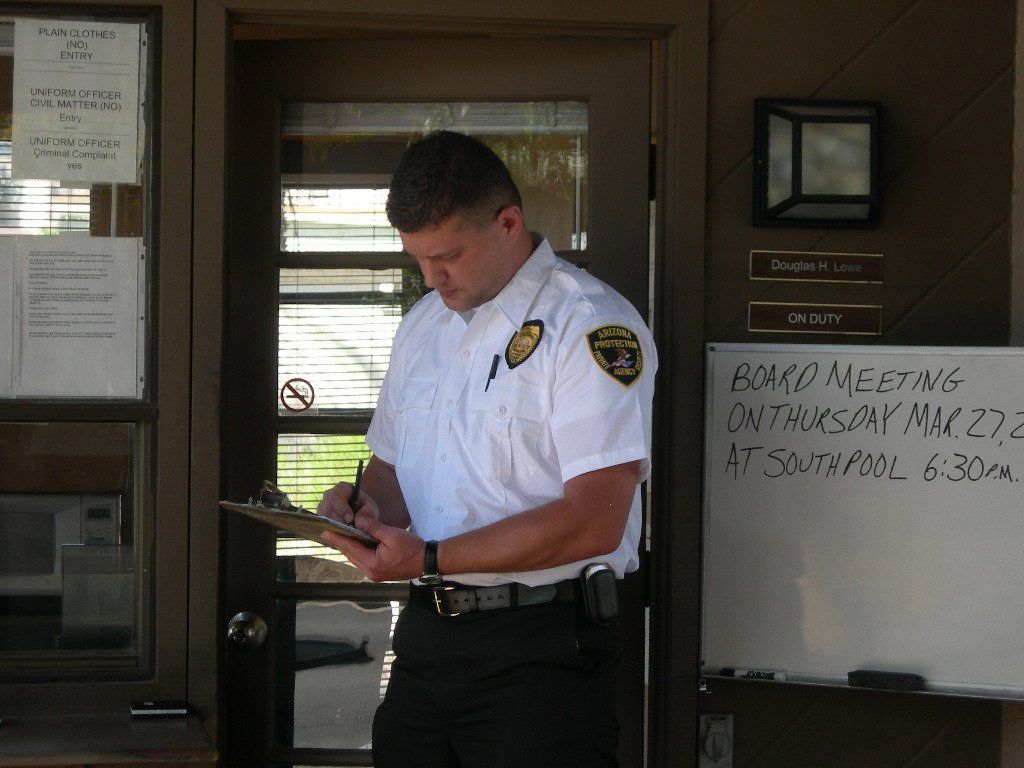 Security Staff Standing in Front of Gate — Scottsdale, AZ — Arizona Protection Agency