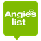 Angie's List logo in white on a green speech-bubble icon