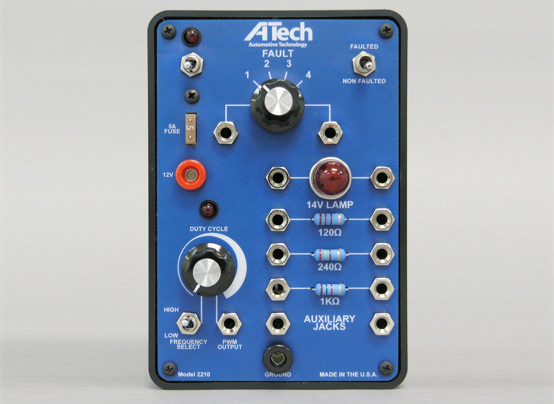 A blue box that says atech on it