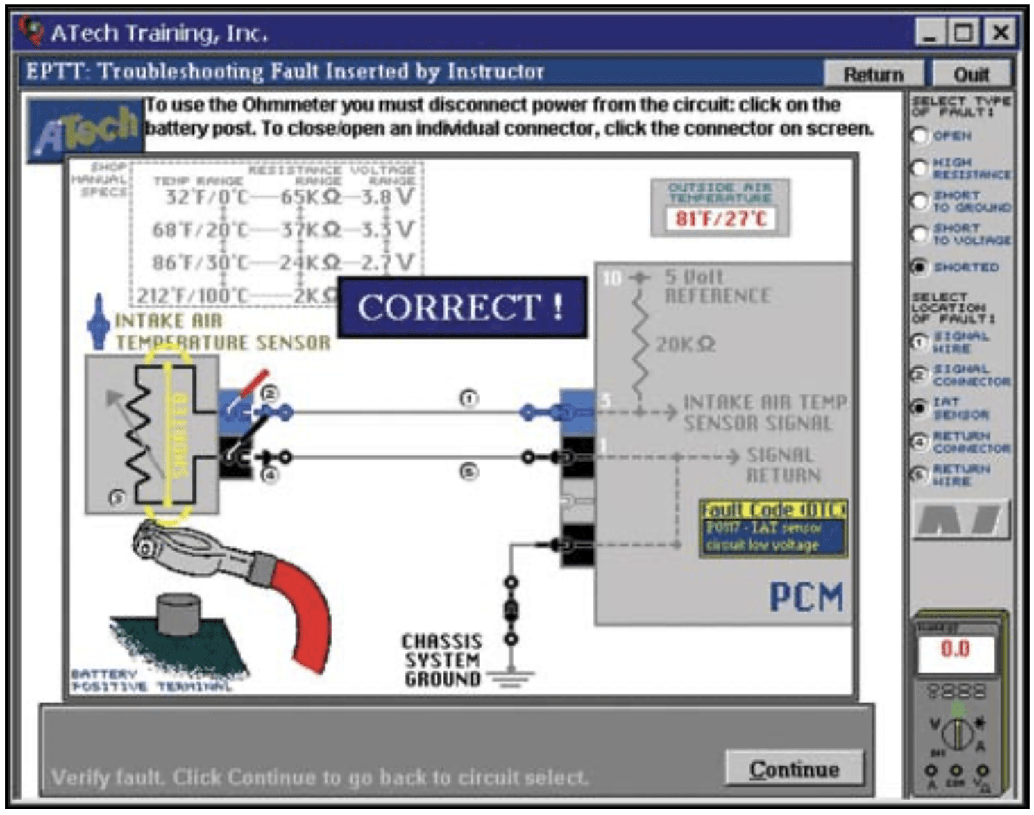 A computer screen that says correct on it