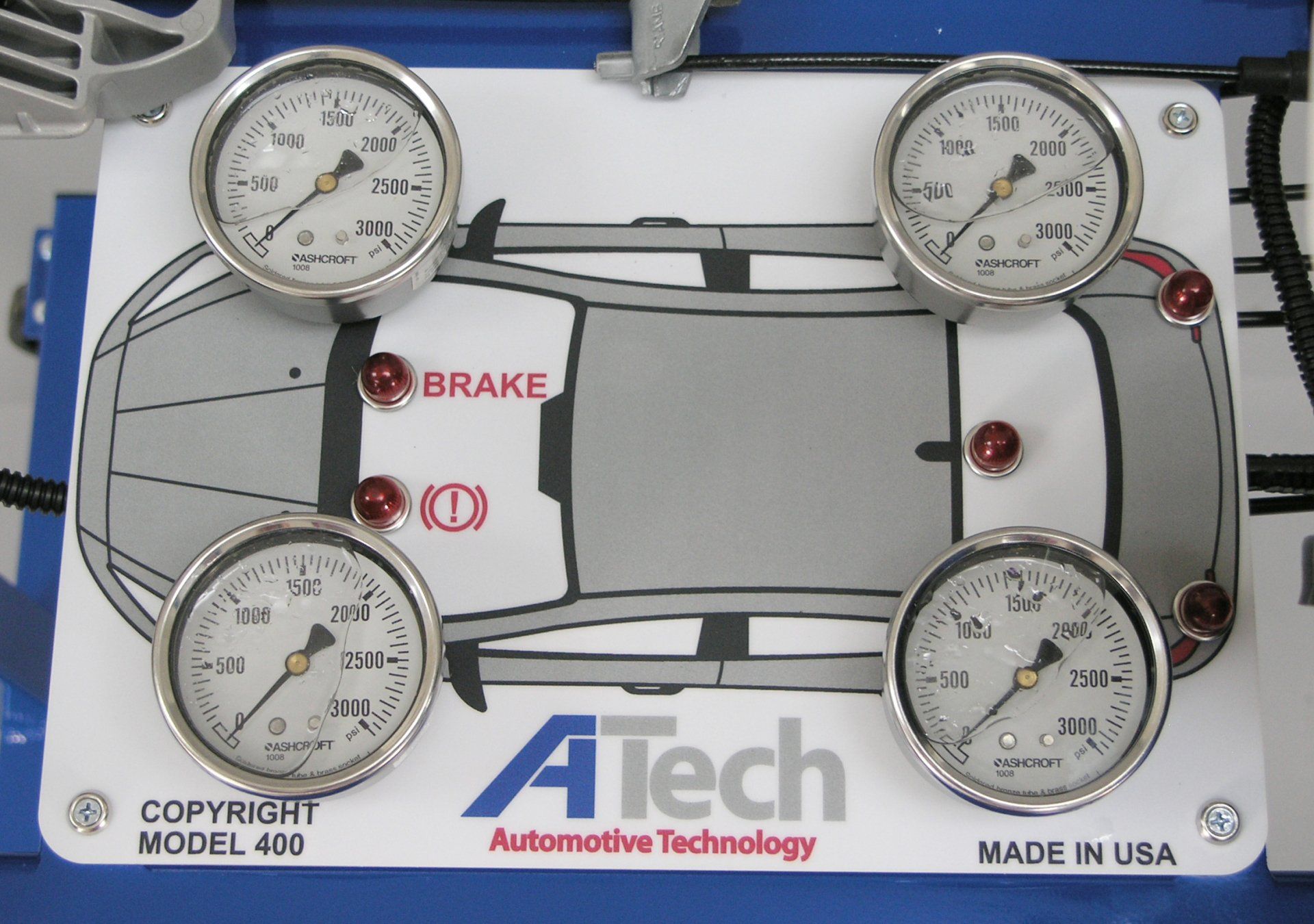 A tech automotive technology model 400 is shown on a white board