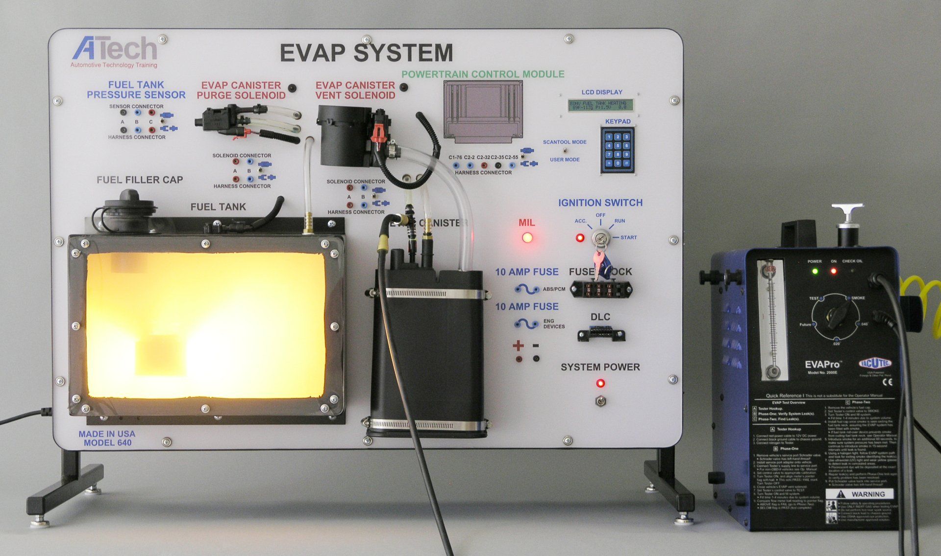 An atech evap system is sitting on a table