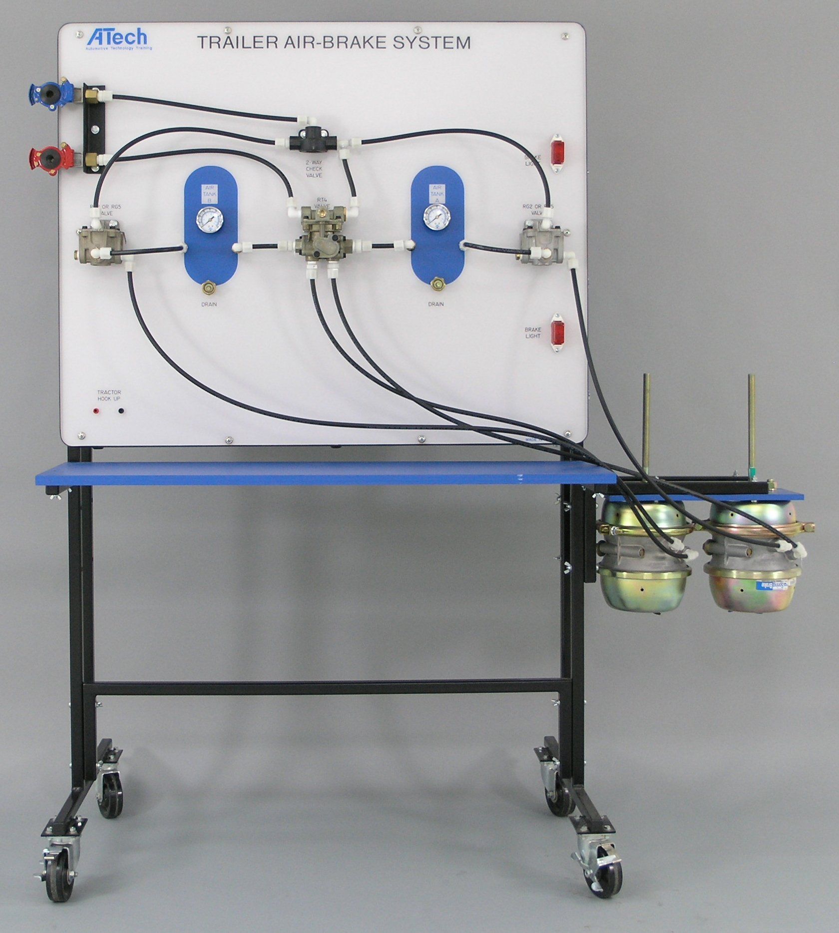 A white board that says trailer air space system on it