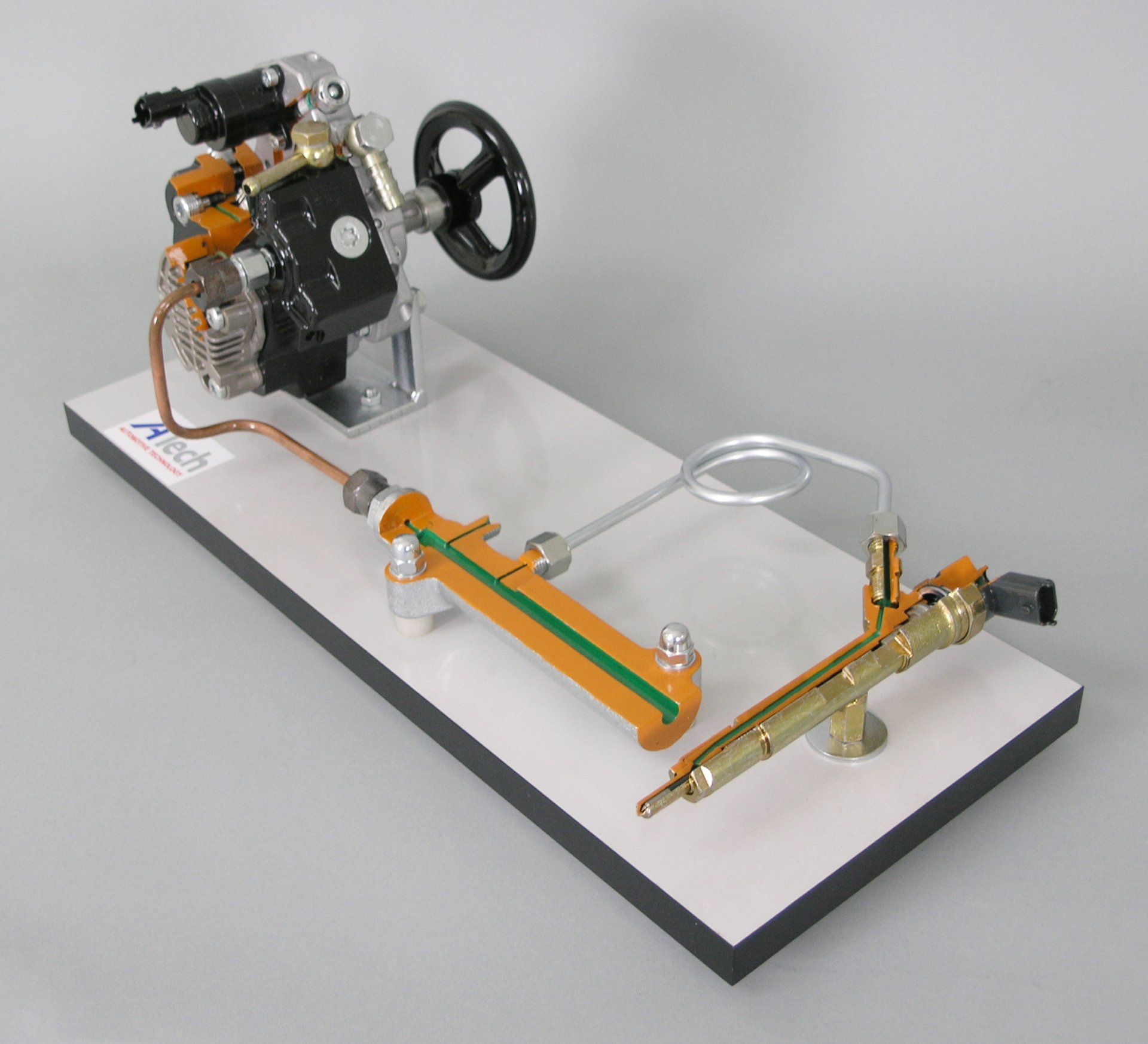 A model of a steering system with a steering wheel