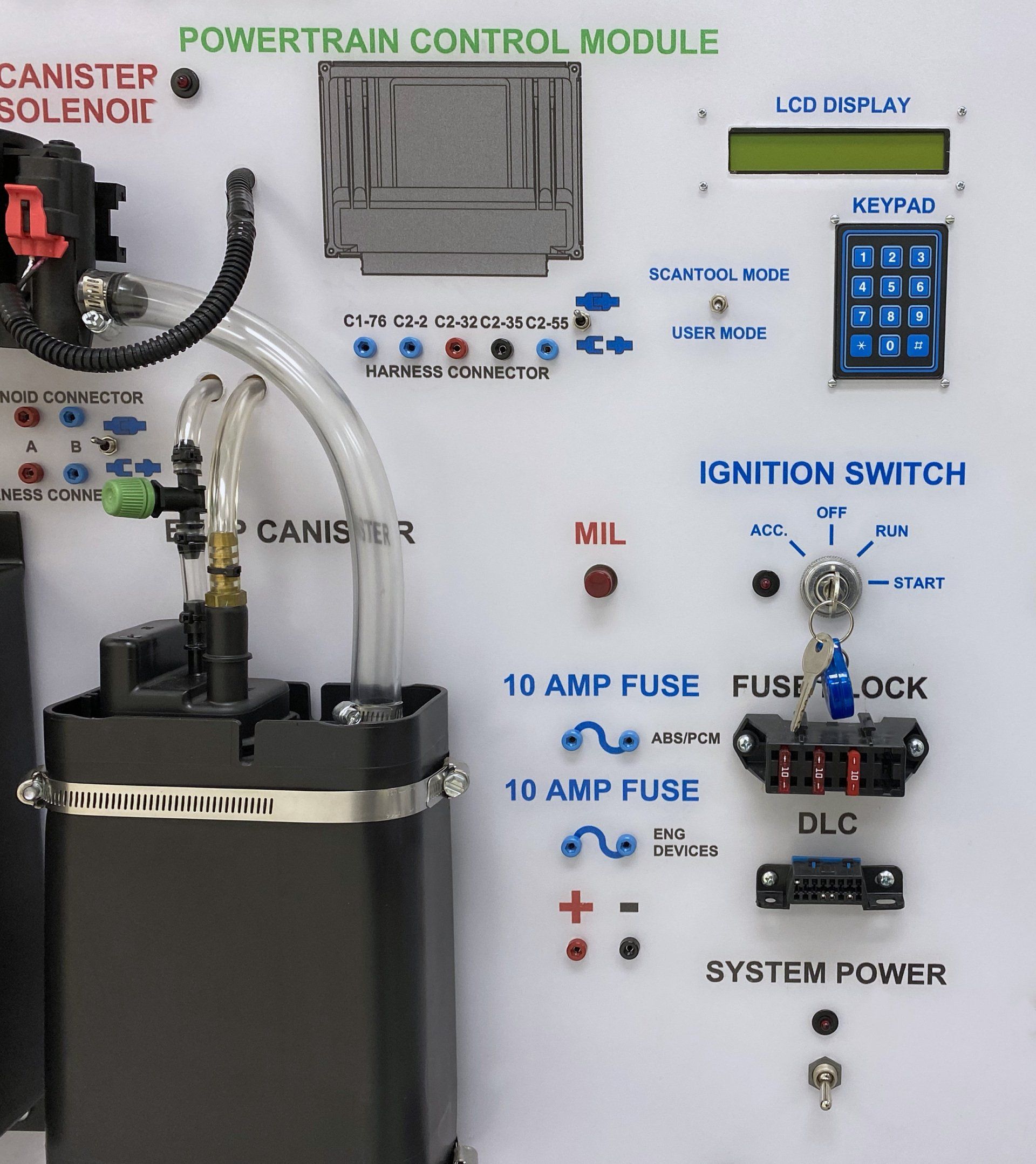A powertrain control module with a canister solenoid