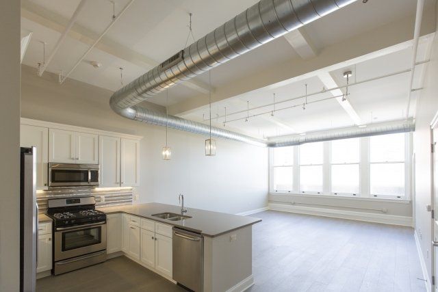 Kitchen in Sinclair Building Loft with Custom Countertops
