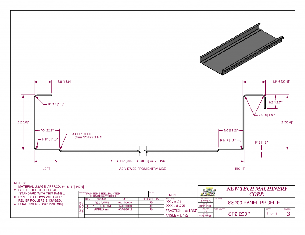 1.5 inch double lock profile