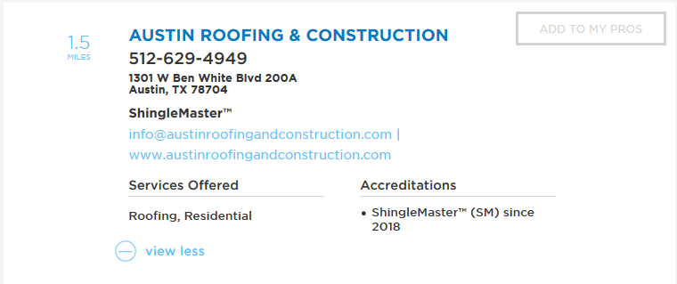 CertainTeed Master Shingle Installer