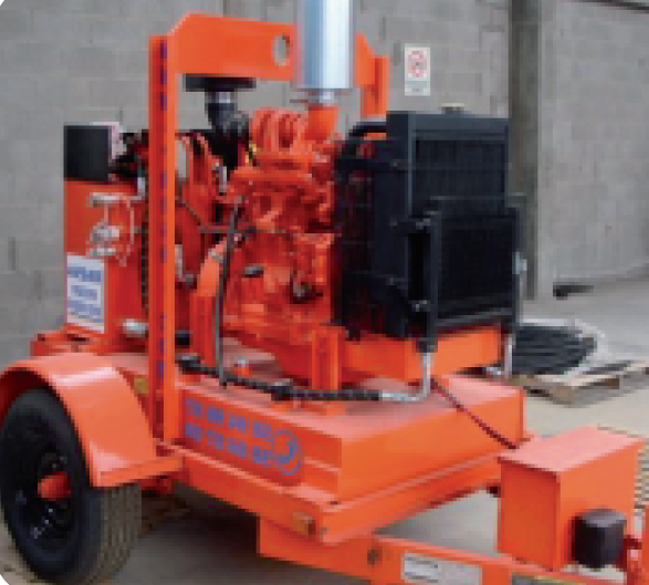 Motor industrial rojo equipo de bombeo para desazolve RAESA