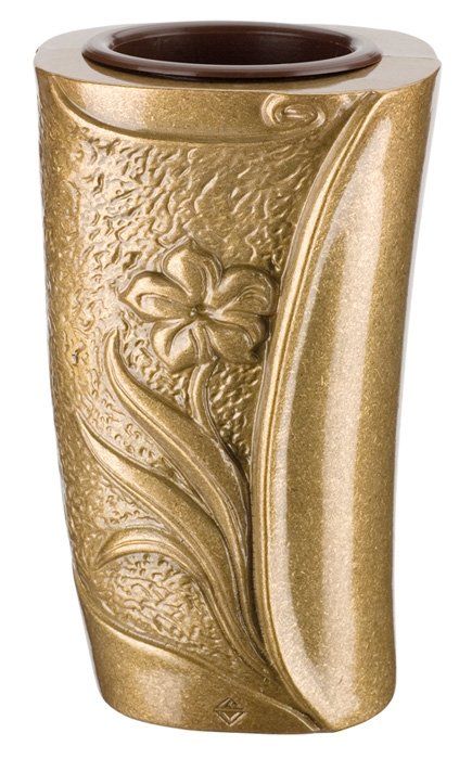 portafiori inciso in bronzo