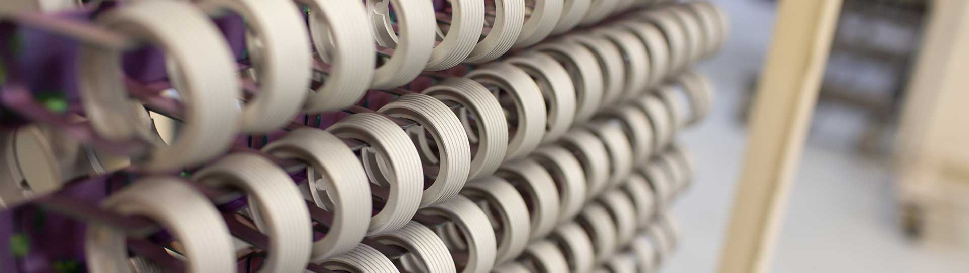 Anodized aluminum parts zoomed in