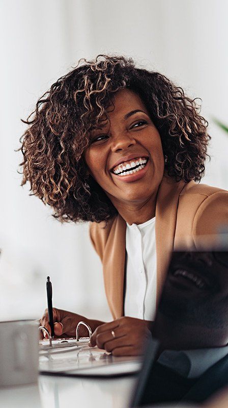 smiling black businesswoman