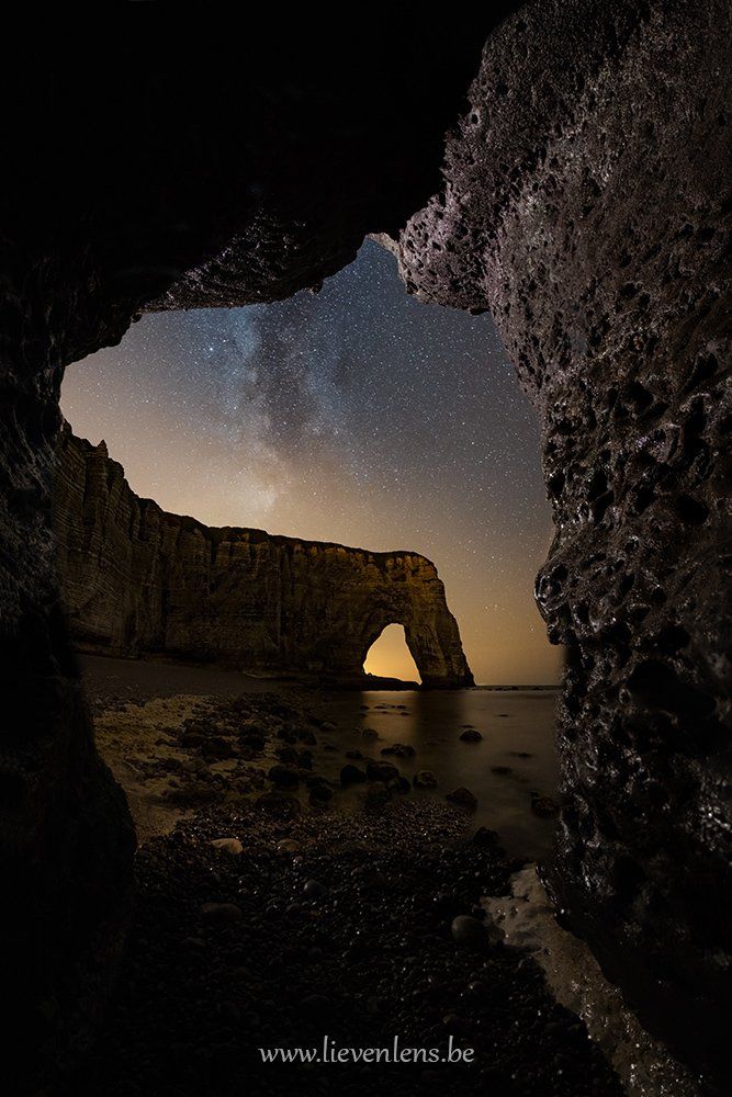etretat milkyway landscape