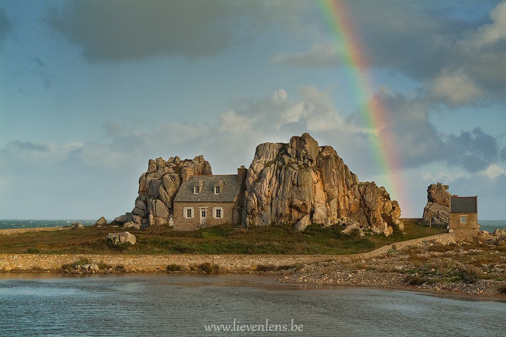 House between two rocks brittany