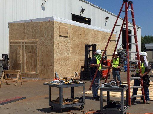 Man building the cargo box - Crating in Tampa, FL