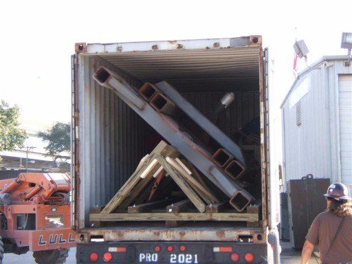 Metal framing inside the truck - Crating in Tampa, FL