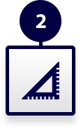 A blue icon with a triangle and the number 2 on it.