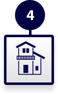 A picture of a house with the number four on it.