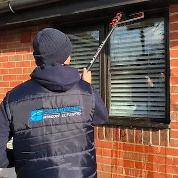 window cleaner at work