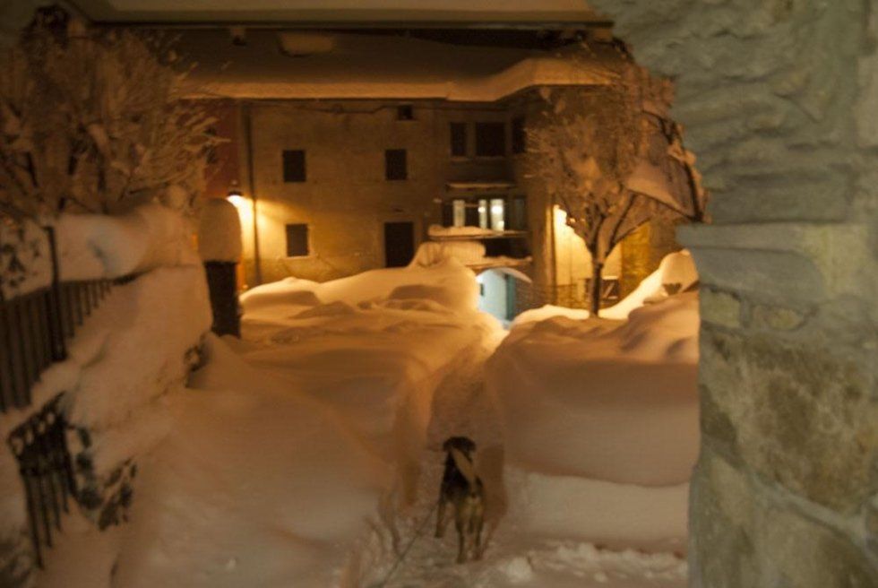 Cortile innevato