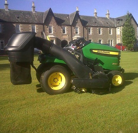 Lawn mower in a ground