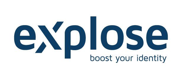 Een logo voor een bedrijf genaamd explode boost uw identiteit