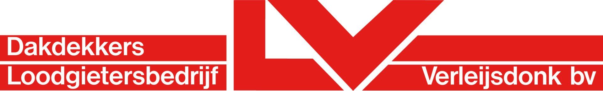 A red and white logo for dakdokkers loodgietersbedrijf