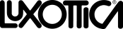 A black and white logo for luxottica on a white background.