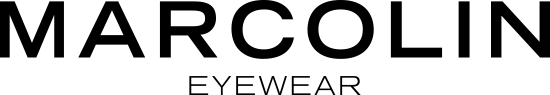 A black and white logo for marcolin eyewear