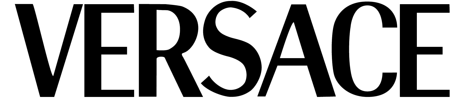 A black and white logo for versace on a white background