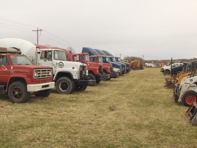Row of equipment for auction