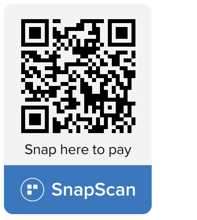 A qr code that says snap here to pay on it