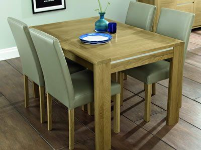 wooden table in showroom