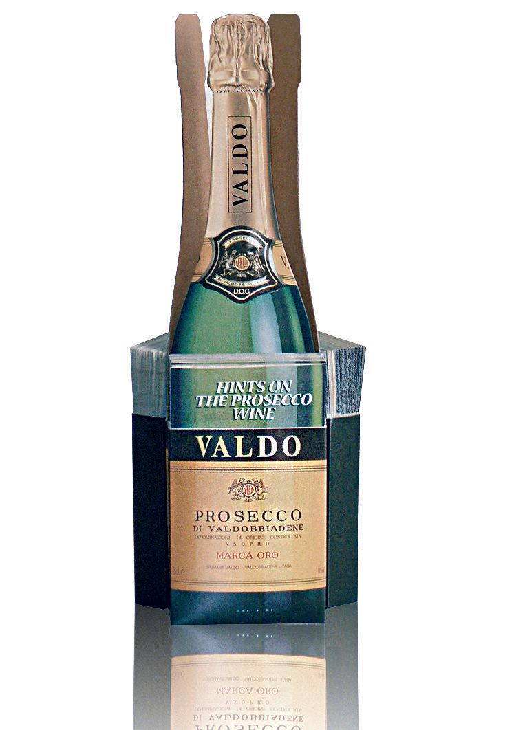 espositore in cartone per prosecco