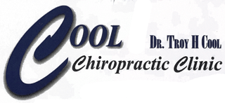 Logo for Cool Chiropractic Clinic featuring the name with Dr. Troy H Cool in blue text on a white background.