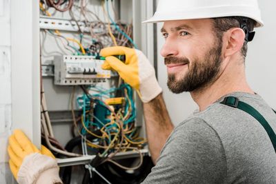 Electrician Repairing Electrical Box — Somers point, NJ — Buck's and Son Electric