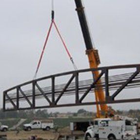 Crane Holding Bridge Piece — Hesperia, CA — KAT Cranes Crane Holding Bridge Piece — Hesperia, CA — KAT Cranes