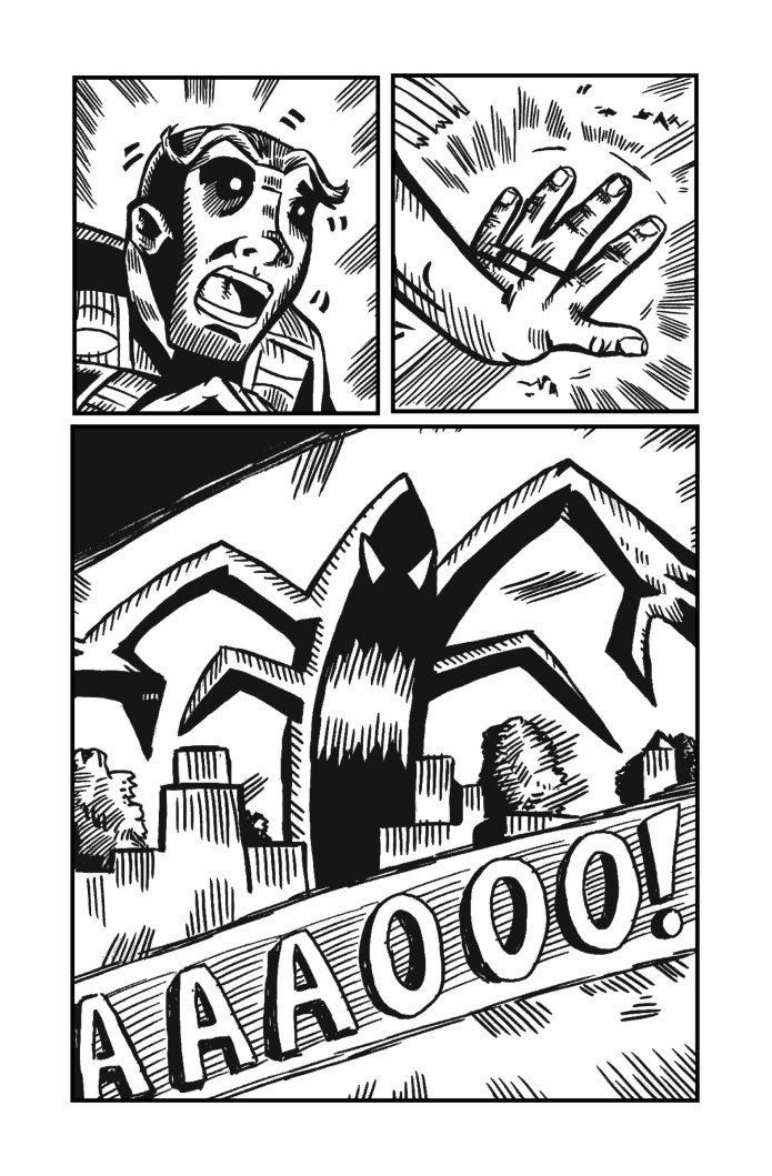 Art from Scary Stuff. Scary person and Giant monster.