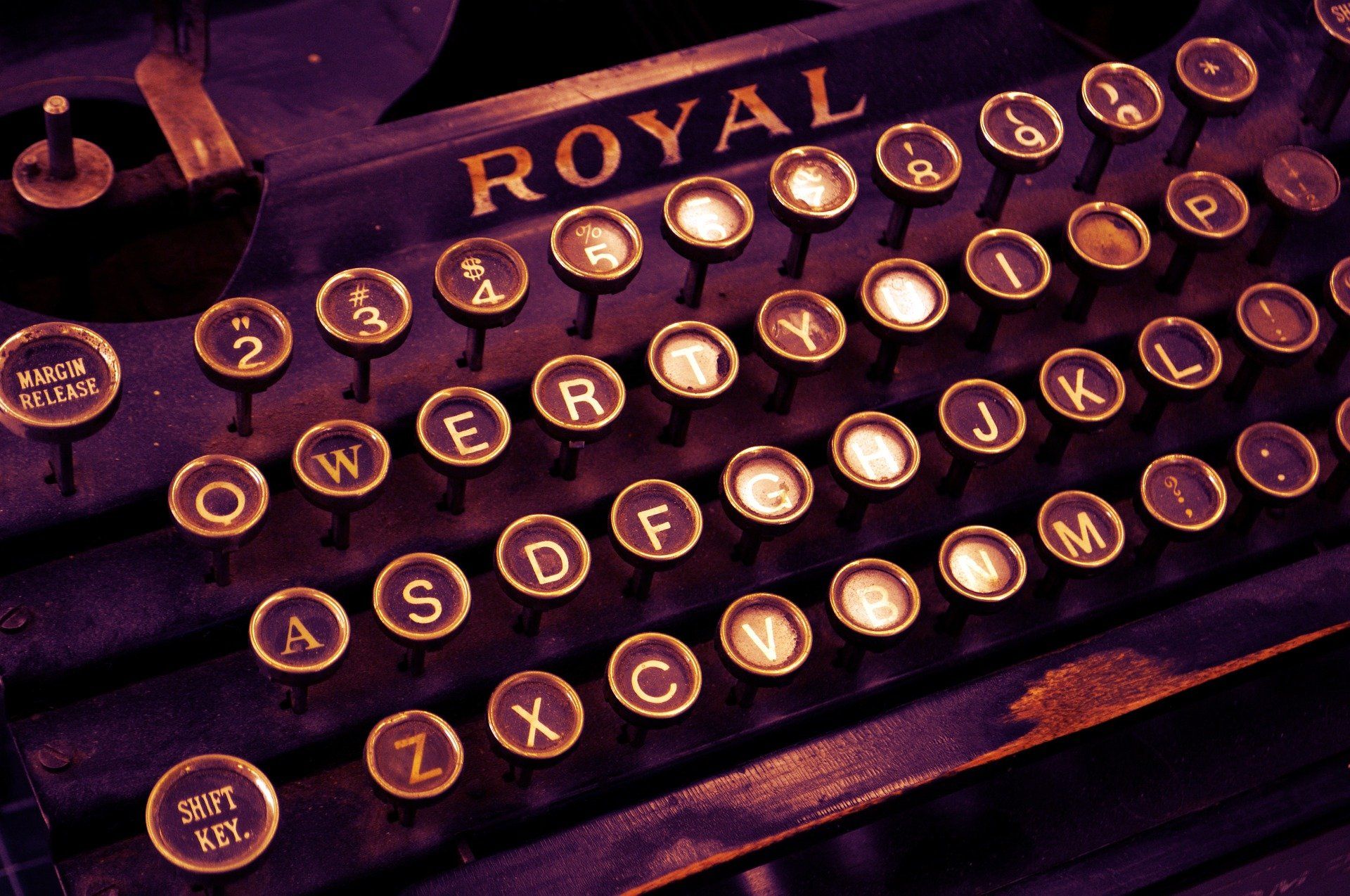 A typewriter, the hipster tool of choice for IPA's like Jacob Jones-Goldstein of Oddity Prodigy