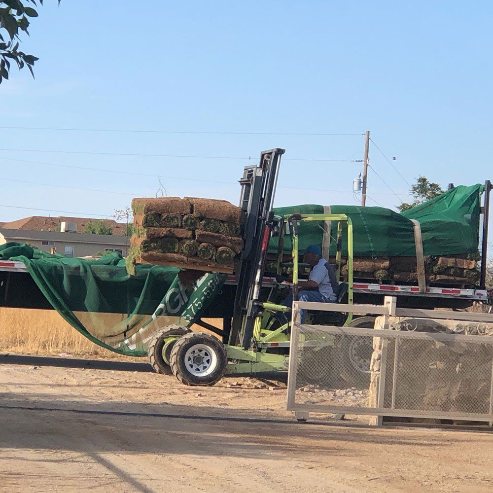 Carrying Sod Using Forklift — Las Cruces, NM — CN Landscaping