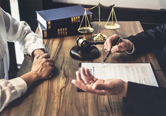 Lawyer and Client Talking in the Office — Savannah, GA — J. Scott Vaughan Attorney at Law