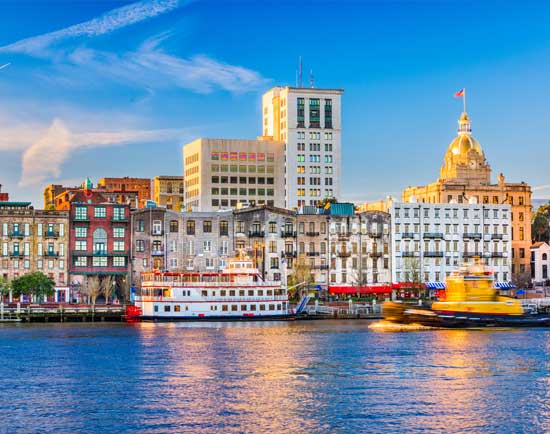 Savannah, Georgia Riverfront Skyline — Savannah, GA — J. Scott Vaughan Attorney at Law