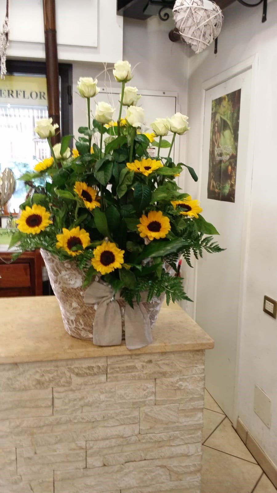 Vaso di girasoli
