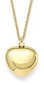 Cremation jewelry gold heart