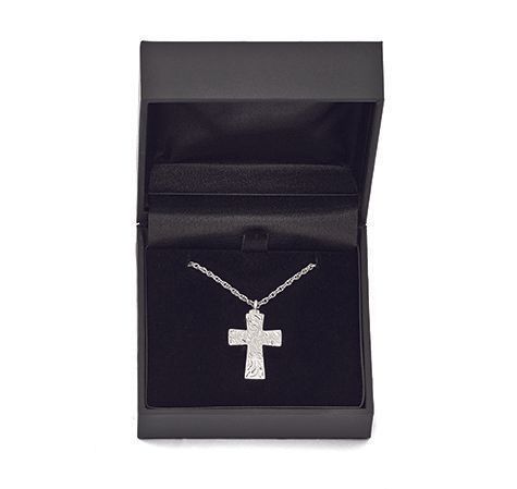 Cremation jewelry silver cross