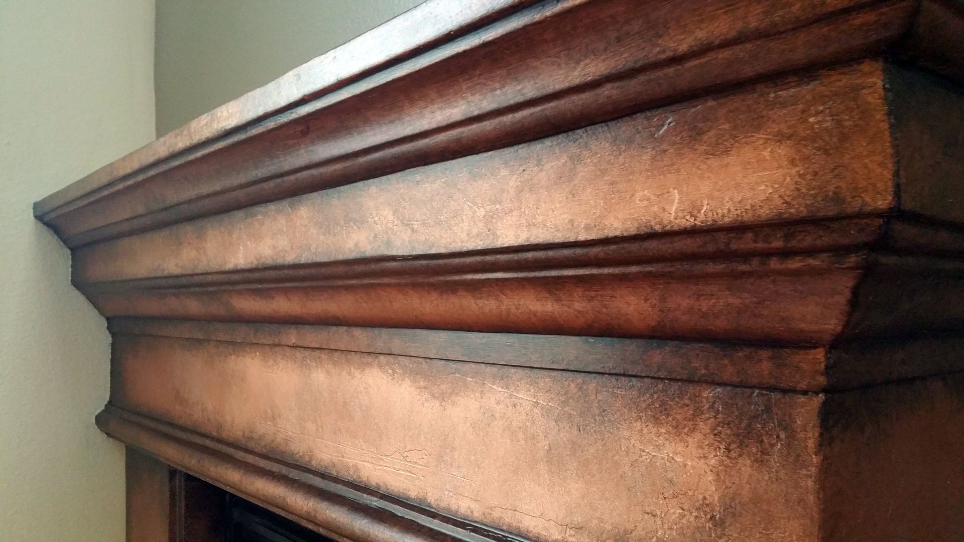 fireplace, copper painting, antique painting