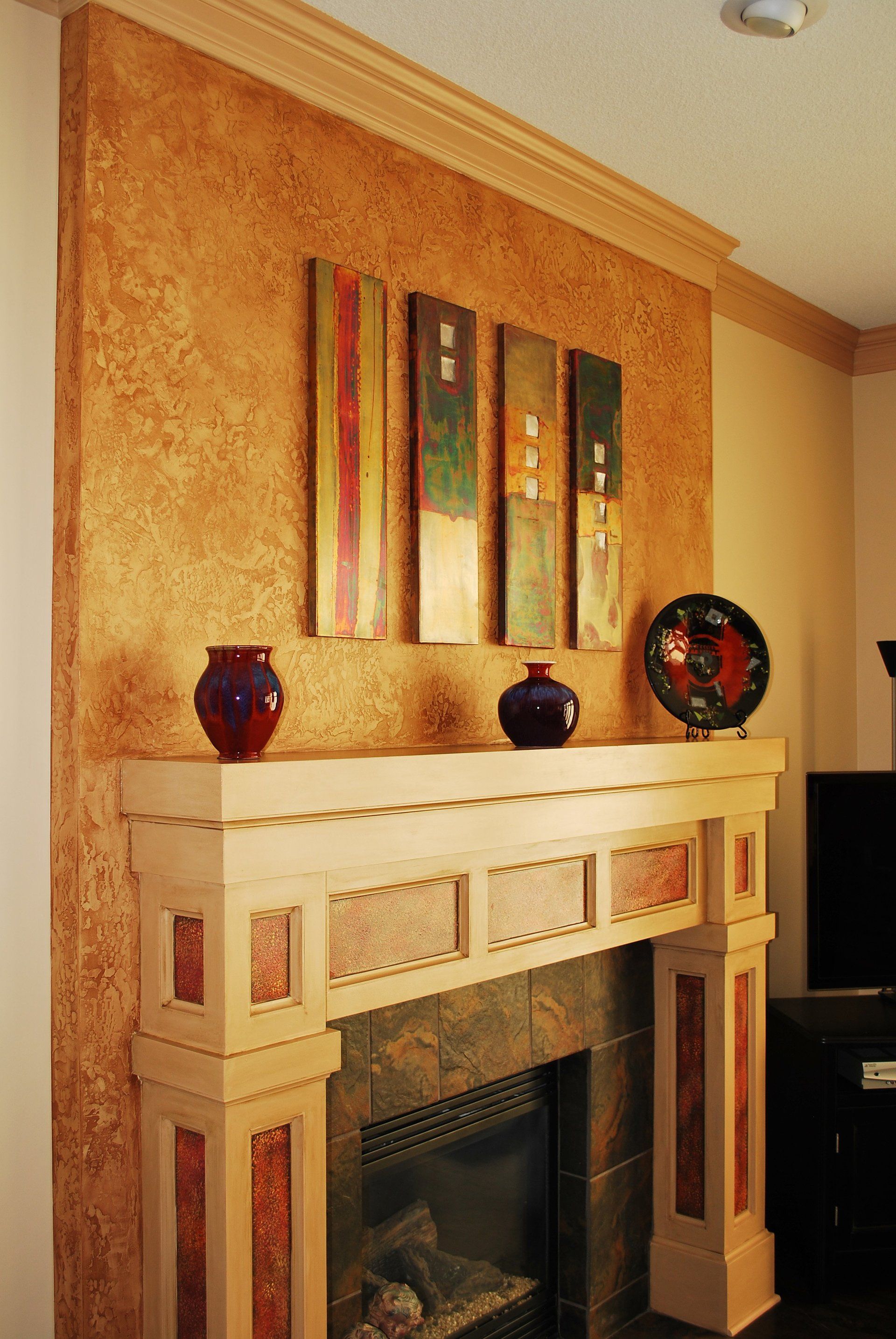 fireplace metallic texture